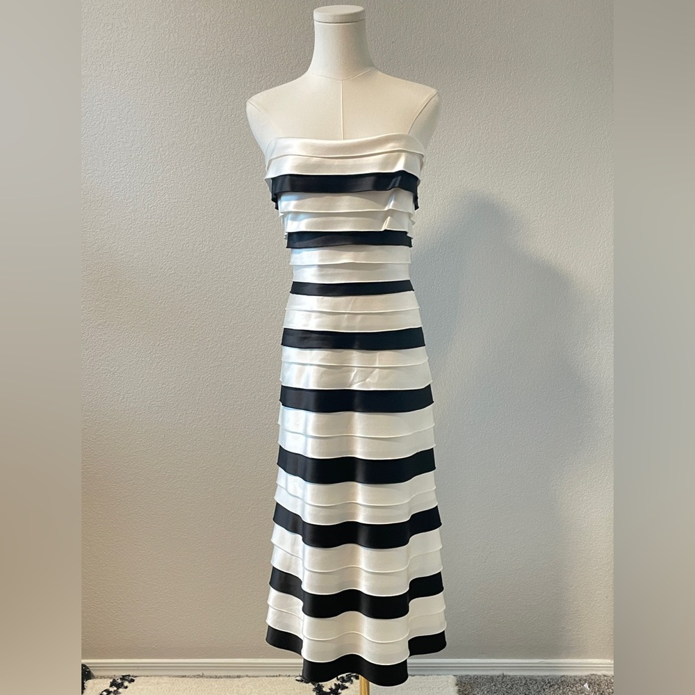BCBGMaxAzria Strapless Black and White Dress